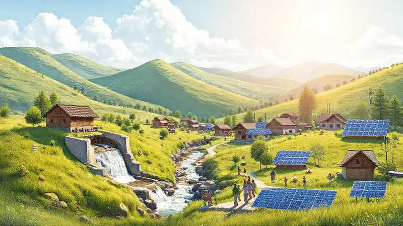 Pueblo rural: energía sostenible