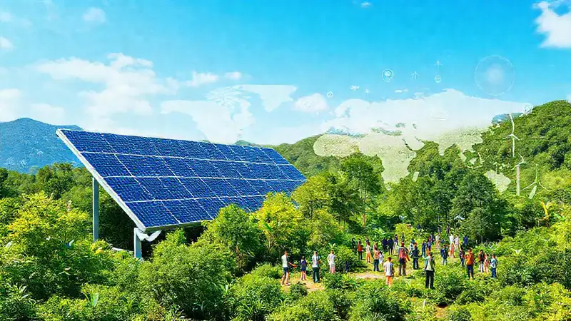 Energía sostenible transforma un futuro verde