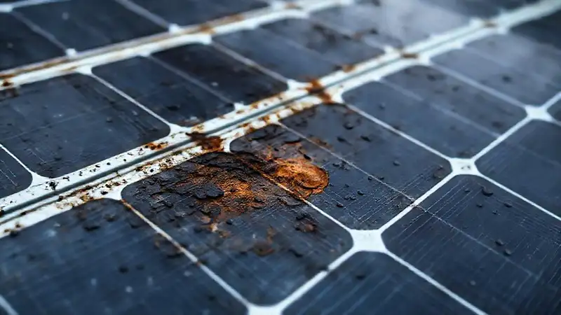 Paneles solares dañados muestran deterioro severo