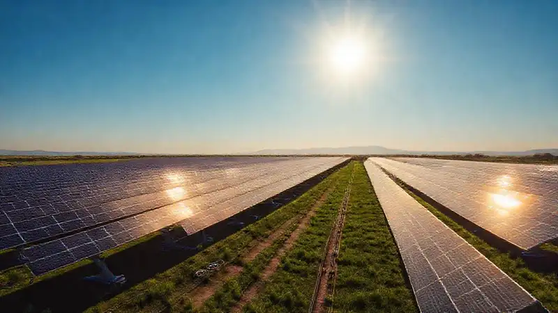 Una gran solar genera energía limpia