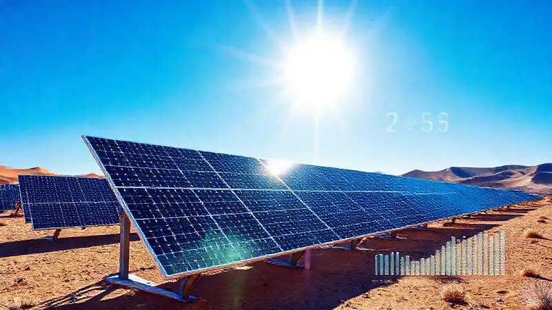 Paneles solares futuristas alimentan el desierto