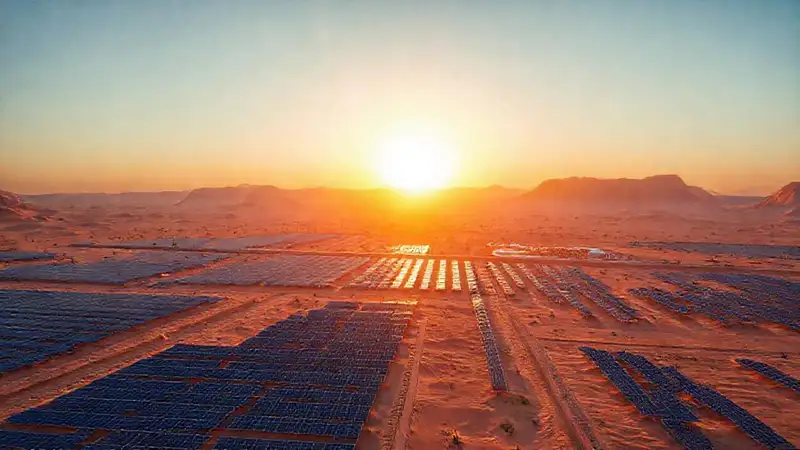 Desierto de Jordania: futuro solar y moderno