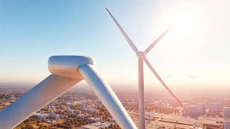Turbina eólica futurista genera energía limpia