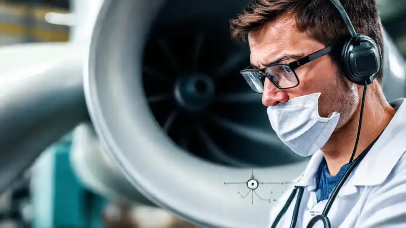 Un técnico diagnostica fallo turbina industrial