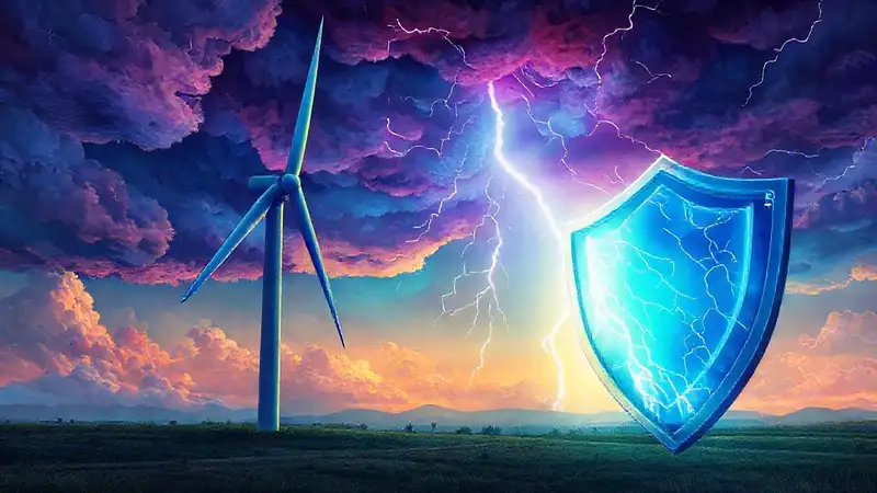 Turbina eólica protegida contra la tormenta