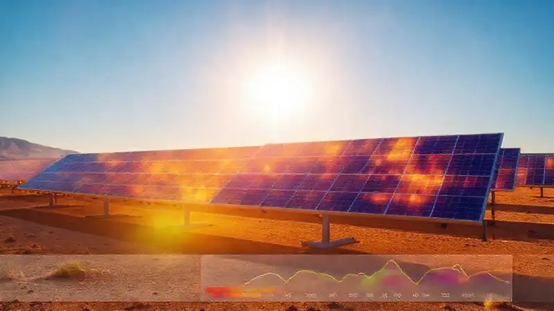 Paneles solares miden energía en el desierto