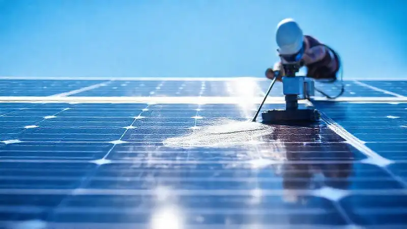 Técnicos limpian paneles solares con éxito