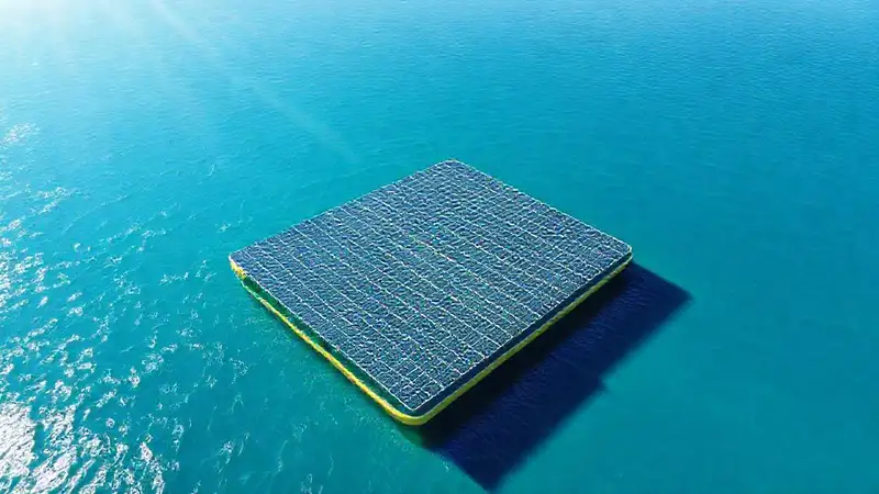 Energía solar flotante: belleza futurista limpia