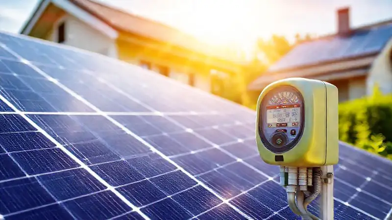 Energía solar moderna alimenta una casa