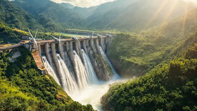 Preserva energía limpia en paisaje exuberante
