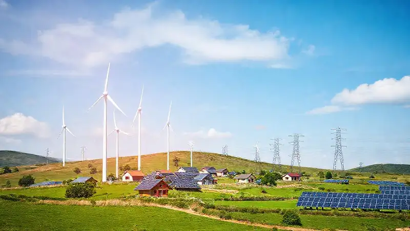 Energía renovable ilumina el paisaje rural