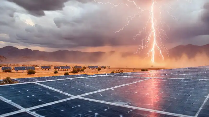 Paneles solares resisten tormentas desérticas violentas